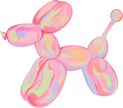 Dreamy Soft Painterly Holographic Balloon Dog